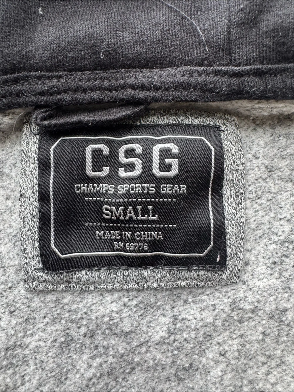 CSG Champs Sports Gear Gray Full Zip Hoodie Men’s Small Fleece Lined Sweatshirt